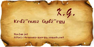 Krénusz György névjegykártya