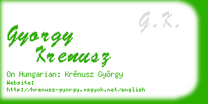 gyorgy krenusz business card
