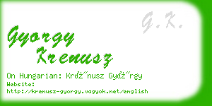 gyorgy krenusz business card